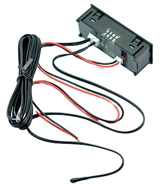 CIYODO Autozubehör Digitales Voltmeter Außenthermometer Uhrmodul mit Anzeige Doppelthermometer für Auto Innen und Außentemperaturmessung Selbstklebend Geeignet für Auto Kühlschrank Aquarium