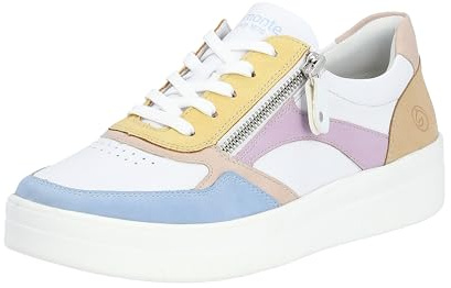 Remonte Damen D0J01 Sneaker, Aqua/Weiss/Rose/Sun/Mauve/Tan/Weiss / 83, 37 EU