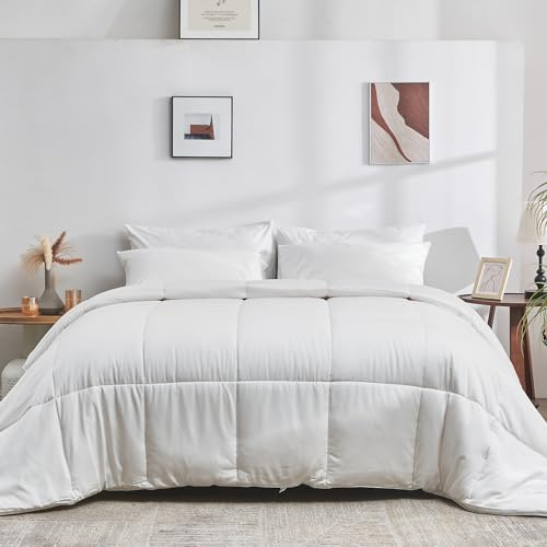 DOZ All Season Cooling Comforter, 100% Viscose Derived from Bamboo, Breathable, Lightweight, Soft, Down Alternative Duvet Insert, 8 Loops, 106x90 (King/Cal King)