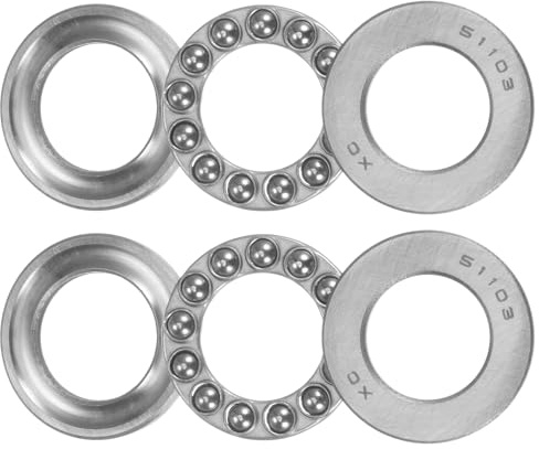 QUARKZMAN 2 Stück Kugellager 51103 Axiallager 17mm x 30mm x 9mm Stahl mit Hohem Kohlenstoffgehalt und Unterlegscheiben ABEC1