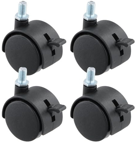 Set de 4 Roulettes pour Meubles, 50 mm, avec Frein pour Chaises de Bureau, Pivotantes, Silencieuses et sans Rayures, Roulettes de Rechange pour Meubles sur Sols Durs