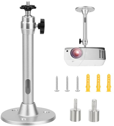 QIMEI-SHOP Supporto per Proiettore da Soffitto Staffa per Mini Proiettori in Alluminio Capacità di Carico 5kg Ruotabile A 360° per Mini Proiettore Videocamera