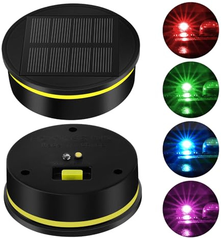 flintronic Solarleuchten Ersatzteile, 2 Stück Solar Ersatzdeckel 7.9cm, Solarleuchten Ersatz Top mit LED, LED Solarmodule Ersatz für Solar Gartenleuchten, Solarlaterne und DIY