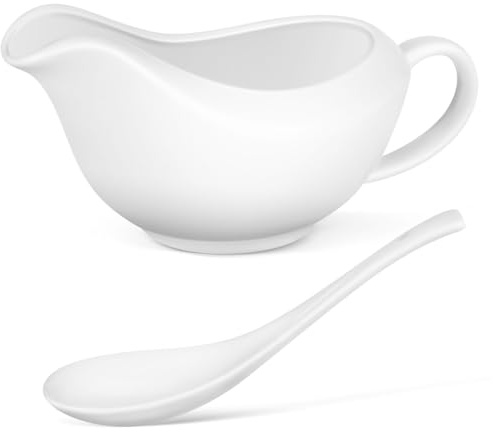 Garneck Ceramic Steak Sauce Pot Ladle Versatile Sauce Boat Unique Design for Easy Pouring