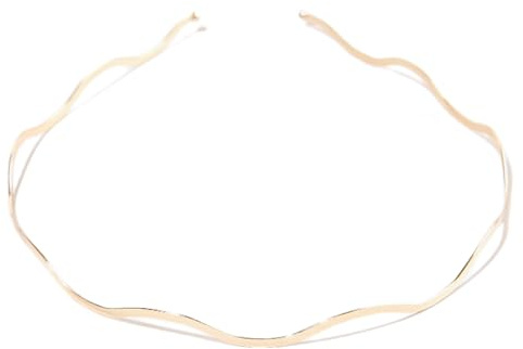 Porceosy Serre-tête en métal élégant pour femme - Bandeau en métal - Géométrie - Forme ondulée - Antidérapant - Élastique - Accessoires pour cheveux - Doré