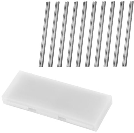 10 Stück Hobelmesser HSS Set 82 mm Ultra Scharf Stark Zweischneidiges Wendbares Design Schnellarbeitsstahl HM Wendemesser für Bo-sch Hobel Handhobel Holzbearbeitungsmaschinen