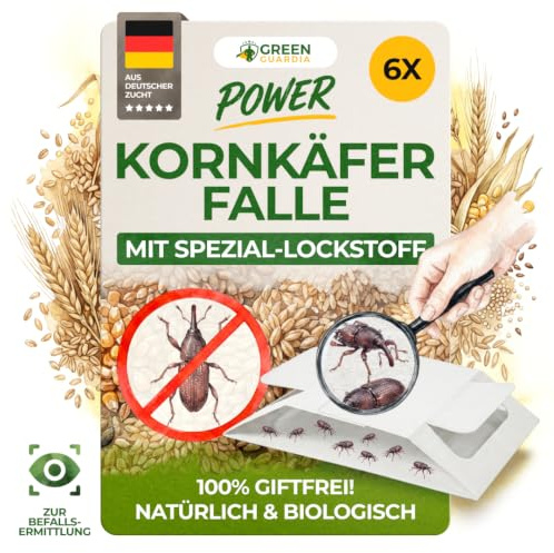 GREEN GUARDIA Trappola per coccinelle con speciale attrattiva – 6 trappole per coleotteri – Ecologica contro i coleotteri di grano, trappola senza sostanze chimiche con forte superficie adesiva