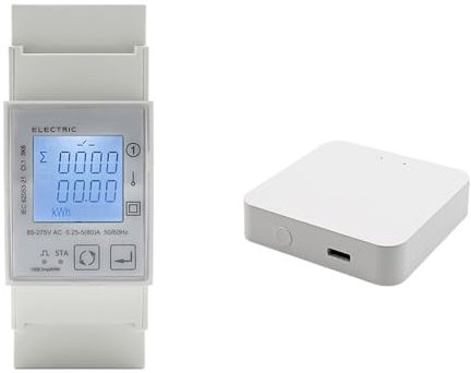 MOUKWLEK 110V 220V 80A Compteur d'énergie Intelligent monophasé bidirectionnel bidirectionnel minuterie Surveillance de la consommation d'énergie Compteur d'énergie(with Hub)