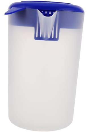 Alipis Jarra Esmerilada De Plástico 5 Litros Con Tapa y Mango Ergonómico, Botella Para Té Frío y Bebidas Heladas, Apta Para Refrigerador, Adecuado Para Restaurante y Uso Comercial