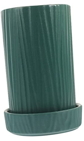 LABRIMP Soporte Para Utensilios De Cerámica Verde, Porta Cubiertos Escurrible, Diseño Compacto, Para Cocina y Escritorio, Accesorio Práctico Para Organizar Cucharas, Tenedores y Palillos