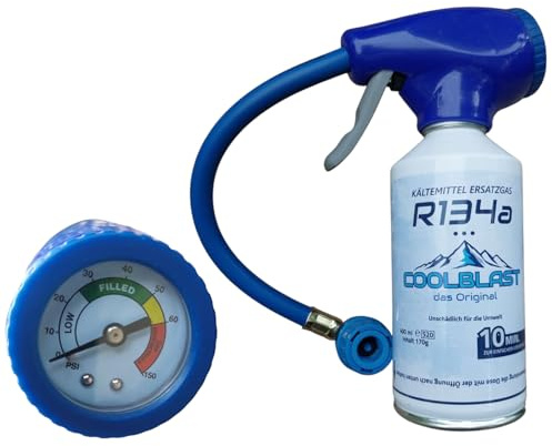 PAG Turbo GmbH® - COOLBLAST original Ersatz Kältemittel R134a SET 170G + Pistole Autoklima Auto Klimaanlage Befüllen