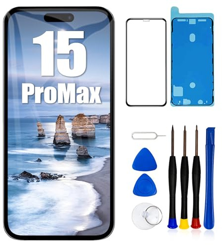 EFAITHLIFE para iPhone 15 Pro MAX Sustitución de la Pantalla LCD 6,7 Pulgadas Conjunto digitalizador de Pantalla Pantalla táctil,con Herramienta de reparación del Conjunto del Bastidor