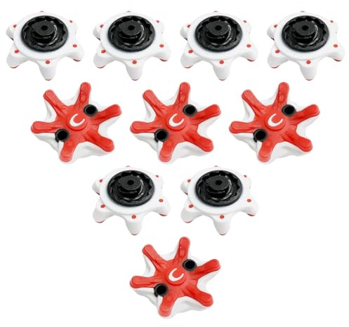 DOKRIN Clavos de golf,10 clavos de repuesto para zapatos de golf rojos y accesorios para mayor tracción, estabilidad y comodidad.