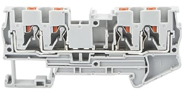 Morsettiera for guida DIN da 10 pezzi PT4-QUATTRO, morsetto a molla a 4 conduttori, 32 A 800 V, connettori elettrici industriali PA66 V0(Gray)