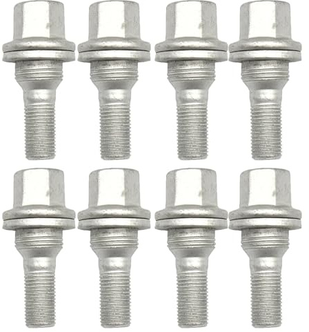 Bohaner Lot de 8 boulons de roue M12 x 1,25 essieu arrière essieu avant 9817024580 argent pour Citroën C3 C4 C5 Berlingo Peugeot 206 207 308 407
