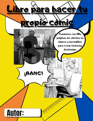 Libro para hacer tu propio cómic: Cuaderno con 104 páginas de viñetas en blanco y bocadillos para crear historias ilustradas