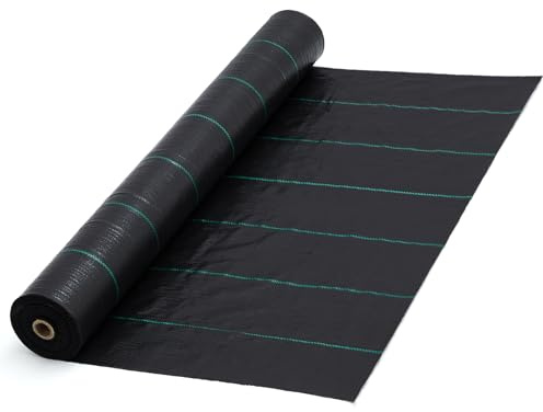 Garvee Toile Anti-Mauvaises Herbes Noire Professionnelle pour Jardin – Lot de 3, 0,9 x 91 m, 3,24oz – Tissu Respirant, Installation Facile, contrôle Efficace, Durable – Parfait allées, serres, Gazon