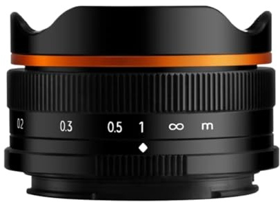 Compatible avec Sony ZV-E10 A6400 Canon EF-M Nikon Z Fujifilm 10 mm F5.6 Fisheye Grand Angle APS-C Objectif sans Miroir(Black,Canon EF-M)