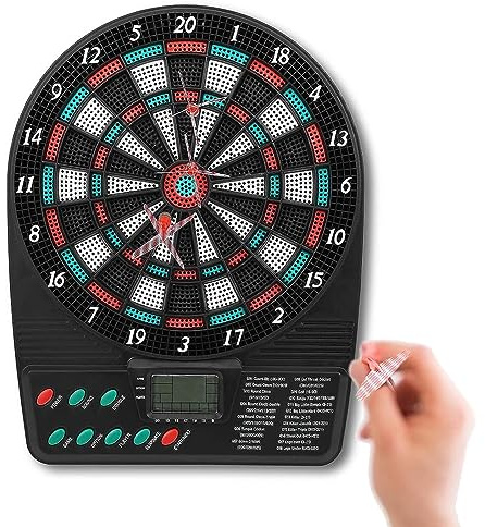 Diana Electrónica con Pantalla LCD, Puntuación Automática Y 3 Dardos Blandos – Juego De Diana De Ocio Familiar para Entretenimiento En Casa