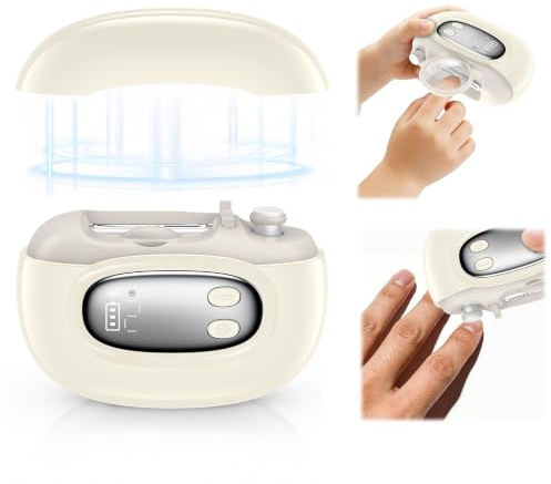 Lime à Ongle Coupe-Ongles Électrique 2 en 1, Electrique avec Lumière LED et 2 Vitesses, Appareil Automatique pour Couper, Limer et Polir, Coupe Ongle Bebe et Adulte (blanc)