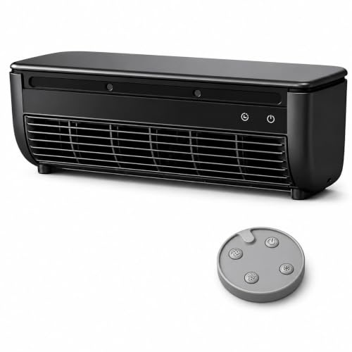 Aire Acondicionado Portátil de Pared, Mini Enfriador de Aire con Mando a Distancia, Ventilador Nebulizador Recargable 6000mAh, 3 Velocidades, sin Taladro, para Dormitorio Cocina Oficina