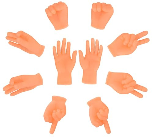 Willingood Mini Hände – 10 Stück Mini Fingerpuppen, Lustige Scherzartikel für Erwachsene & Kinder, Anti-Stress Spielzeug, Zaubertrick-Set für Halloween, Weihnachten & Partys