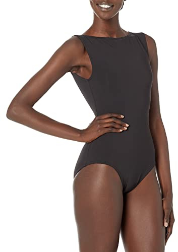 Capezio MC220 Damen Gymnastikanzug, Boot-Ausschnitt, Schwarz, Größe M