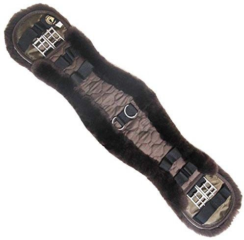 Merauno® Cinghia per sella, in lana di agnello merino, speciale forma anatomica concava, per una migliore resistenza allo scivolamento. Colore: naturale, nero, marrone, antracite