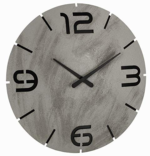 TFA Dostmann 60.3536 Contour Design Funk-Wanduhr (Beton-Optik, Schwarze Ziffern)