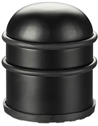 Relaxdays 1x Fermaporta, Blocca Porta e Ferma Finestre, in Acciaio e Gomma, Accessorio per la Casa, Diametro: 7 cm, Nero