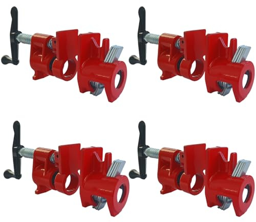 ATPEAM 3/4'' Wood Gluing Pipe Clamp Set 4 Pack Heavy Duty Cast Iron Quick Release Pipe Clamps for Woodworking(4, 3/4)