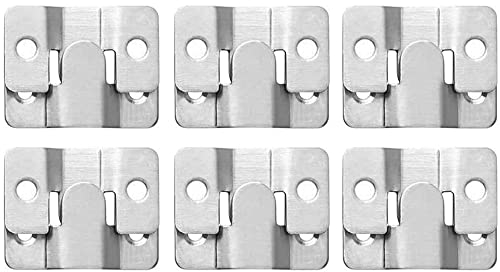 Spydge Crochet pour Cadre Photo 6 Paires Support Montage Encastré Dissimulé, Matériel Suspension Mural Acier INOX Suspendu pour Fixation de Tableau, Image ou Miroir