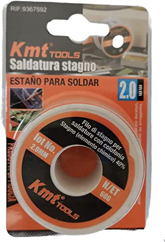 Stagno bobina da 60 Gr rocchetto per saldare filo di stagno per saldature (60 gr 2mm)