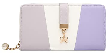 Miss Lulu Geldbörse Damen Mehrfarbig Portemonnaie aus Kunstleder Geldbeutel Lang Portmonee Mehrfarbig