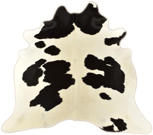 KUHFELL STIERFELL SCHWARZ Weiss KUHFELL Teppich (210 x 190 m)