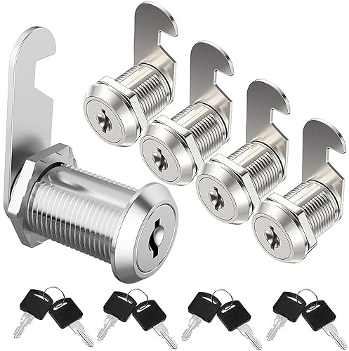 4 Stück Möbelschlösser 16mm Briefkastenschloss Zylinderschloss Zylinder Cam Lock Schrankschloss Spindtürschloss Schubladeschloss Spindschloss Mit Schlüssel (16mm)