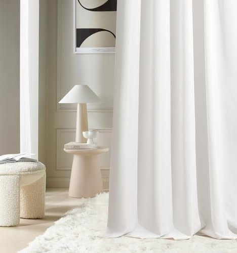 ROOM99 Vorhang mit Silberen Ösen Aura 140 x 280 cm Breite x Höhe Schiebegardinen Modern Curtain Wohnzimmer Schlafzimmer Off White, 1 Stück