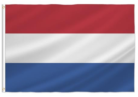 PTEROSAUR Bandiera dei Paesi Bassi, 2 x 3 Ft bandiera nazionale olandese olandese, occhielli in ottone decorazione per interni ed esterni Banner
