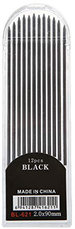 Druckbleistifte, 2,0 mm, Schwarz, 2B Minen, Zeichnen, Schreiben, Basteln, Buntstifte, Holzetui, Minenstifte, 10-teiliges Bleistift-Set mit Radiergummi-Spitzen, ungespitzt, Schreibwaren, Schwarzmine,