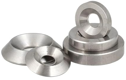 Rondelle fraisée, rondelle de coupelle en acier, M3 M4 M5 M6 M8 M10 rondelle à tête fraisée solide conique joint plat concave convexe rondelles coniques coniques en acier inoxydable (couleur : argent,