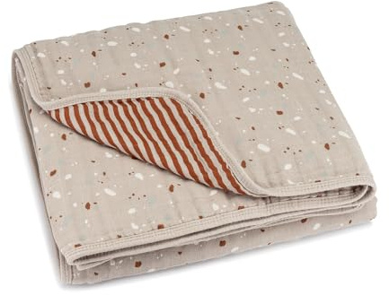 Parker Baby Muslin Blanket | 100% Soft Cotton Toddler Quilt & Baby Muslin Swaddle | Gender Neutral Design 47 x 47 Blanket