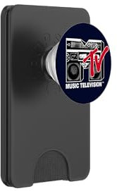 MTV Logo 80's Style Black And White Boombox PopSockets PopWallet für MagSafe
