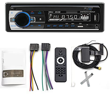 Estéreo de automóvil Dab+Am/FM TF dab-520 mp3 Audio de Radio de Reproductor USB SD AUX en Reproductor de autorradio Multimedia Compatible con