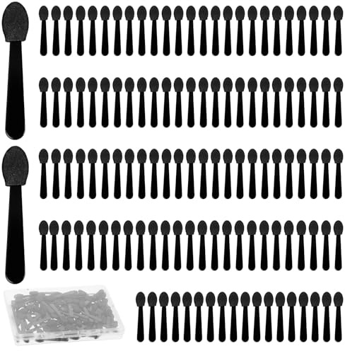 WJIAAA 120 aplicadores desechables de esponja para sombra de ojos, cepillos de sombra de ojos de doble cara, mini aplicadores portátiles de viaje, multiusos, para maquillaje, arte de uñas