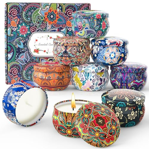 Nextronix Scented Candles Gifts for Women, 9 Pack Christmas Candles Gift Set, Natural Soy Wax Long Lasting Candles, Personalised Secret Santa Gifts for Her Mum, Ideal Birthday Present