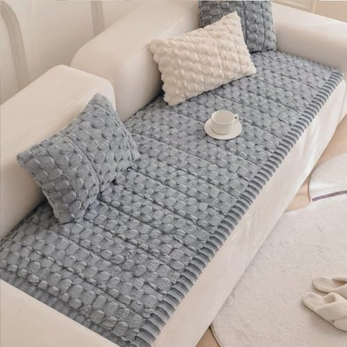 Homcomodar Sofa überzug Dicke Couch überzug 2 3 4 Sitzer Sofadecke Waschbar Grau Sofadecken für Sitzfläche Universal Sofa Cover für Wohnzimmer Möbelschutz Weich Haustiermatte（70x180cm）