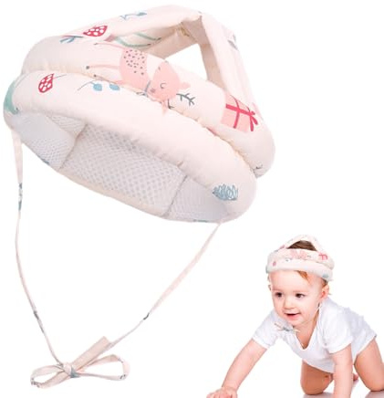 QingWing Casque Bebe Antichoc Protection, 360 Degrés Réglable Casques Protection Bebes Respirabilité Anti Chute Casque Bébé Anti Choc, Idéal pour Bébés Qui Apprennent à Marcher de 6 à 36 Mois (Faon)