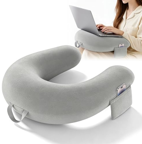 GBKDQQ Coussin de jeu, coussin de lecture, 40 × 34 × 10 cm, coussin de soutien des bras dans le lit et le canapé, coussin de lecture en forme de U, coussin de lecture en tricot pour soutenir la