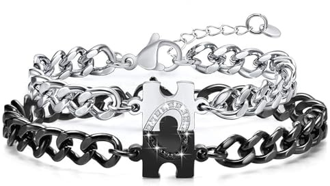 Meleager Pulsera Parejas, Pulseras Rompecabezas para Parejas, para San Valentín y Navidad