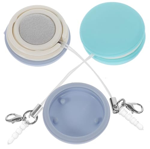 GARVALON 2 pcs Macaron Small Phone Screen Cleaner with Silicone Plastic Material Mobile Cellphone Screen Wipe Pendant for Easy Hanging and Convenient Use